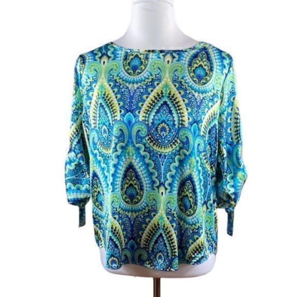 ‎Buckhead Betties Sonoma Blue Nicole Shirt, Size S, NWT